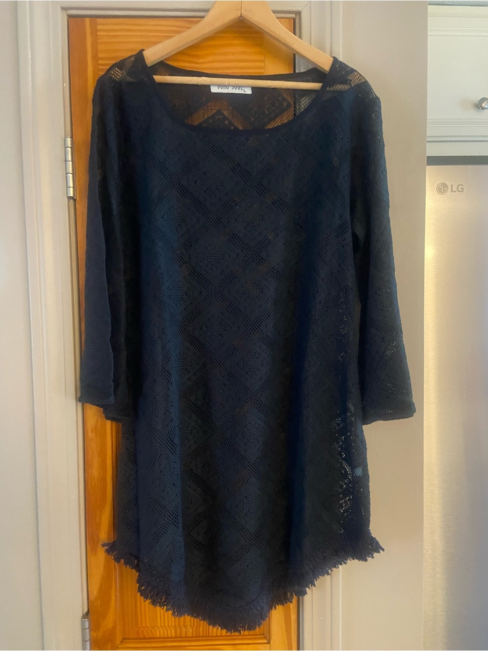 Women's Navy Lace Tunic Dress - Unbranded
